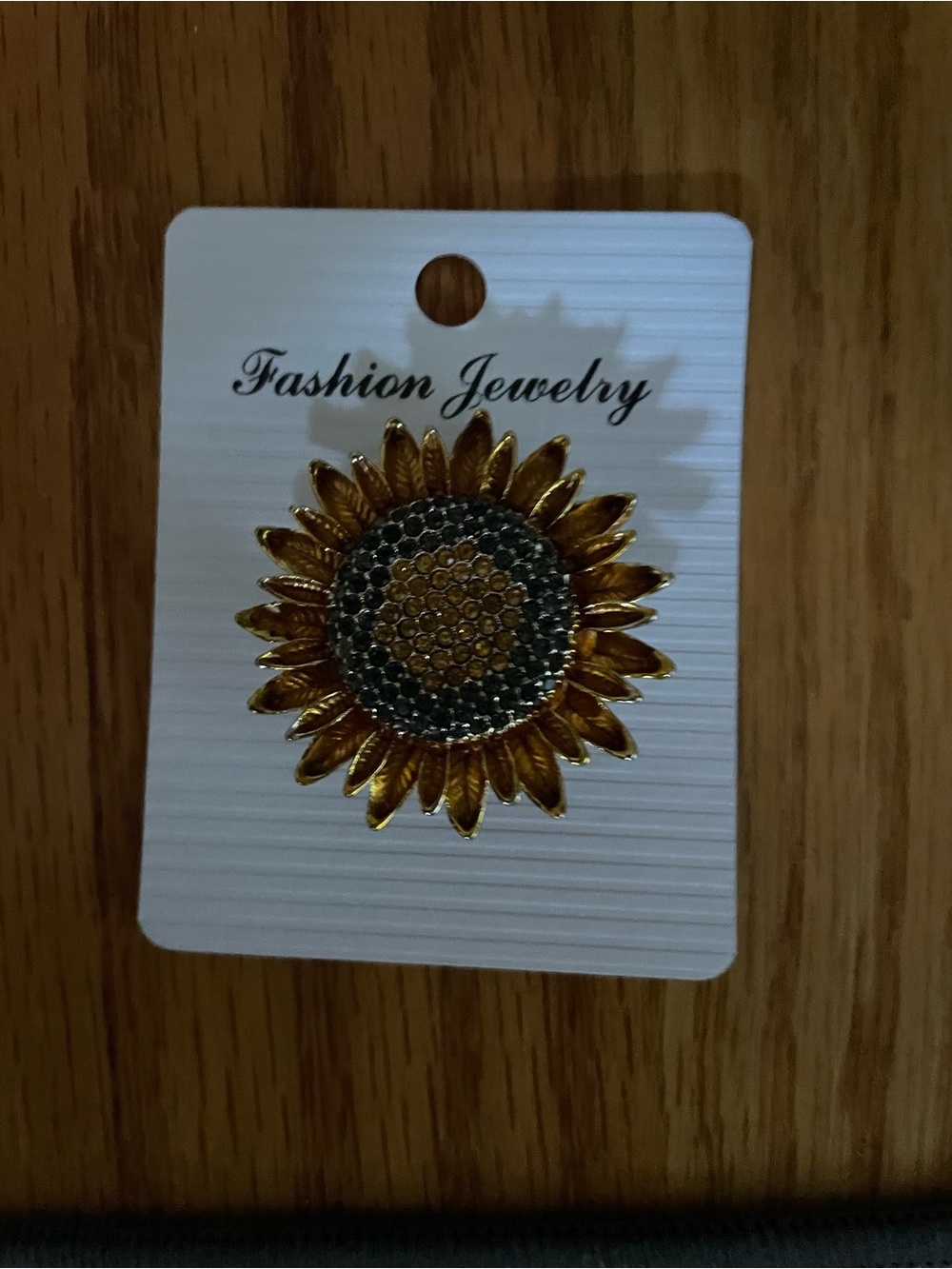 Fashion Jewelry Gold and Green Sunflower Brooch